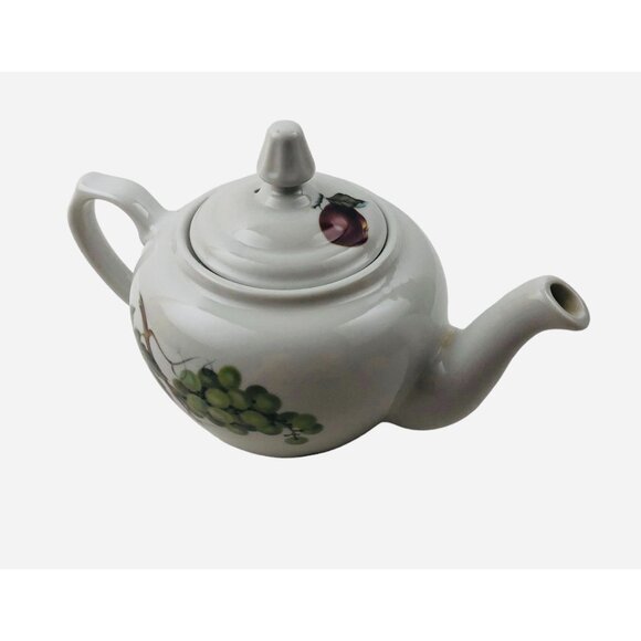 BIA Cordon Bleu Ceramic Teapot Cherry Grape Design Lid Handle Spout Brazil - Picture 6 of 10
